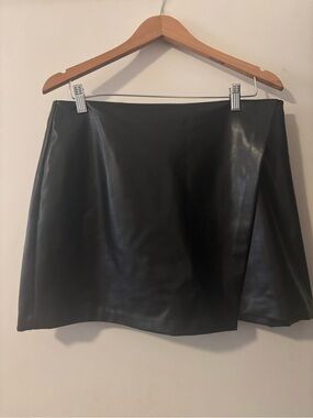 Abercrombie & Fitch Black Faux Leather Mini Skirt